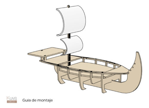 Kuva Deco Barco Japonés Bandeja Adorno Sushi Golosinas - Mdf 3mm Negro 1