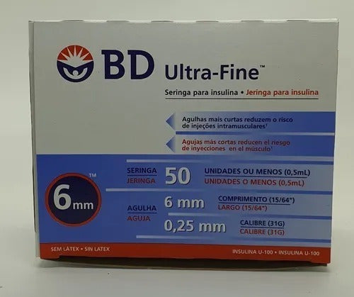 BD Ultra-Fine Syringes 0.5ml x 6mm Caliber 31g x 100 0