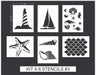 Noreste Ideas Stencil Kit 6 Assorted Marine Line 17x22cm 2