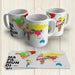 Premium Educational Sublimation Mug Stencils World Map Design Set 1