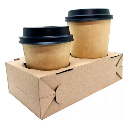 Disposable Double Cup Holder Delivery Take Away x100 units 0