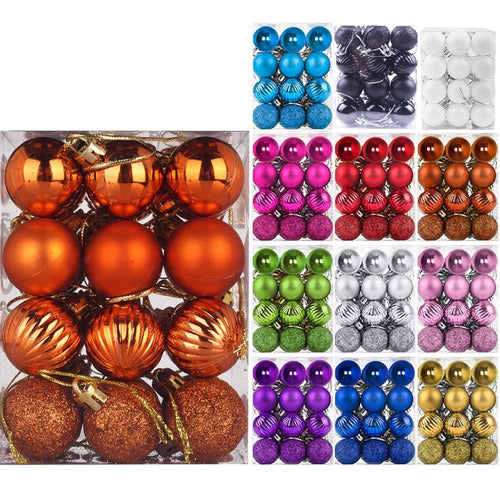 Emopeak Christmas Balls Pack of 24 - 3.2cm - Orange 0