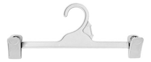 TodoPerchas 100 Plastic White Hangers With Spring Clips 27 cm 0