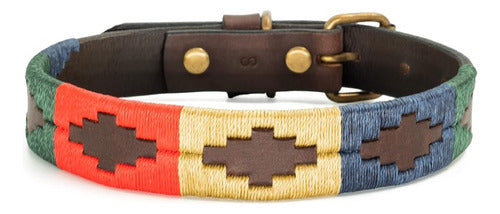 Gaucholife Polo Collar Perro Cuero Cosido A Mano (mediano, C 1