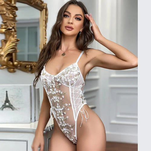 Hotfrommiami Sexy Corseted Lace Body with Sheer Panels 7