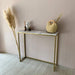 Tilly Lin Modern Accent Faux Marble Console Table, Gold Meta 3