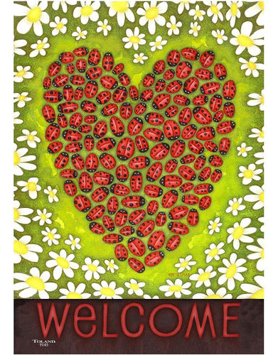 Toland Home Garden 109145 Ladybug Heart Valentine Flag 28x40 0