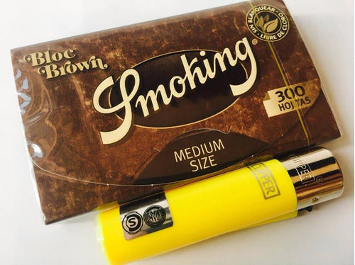 Smoking Brown Block x 300 Sheets / Rolling Paper + Clipper 4