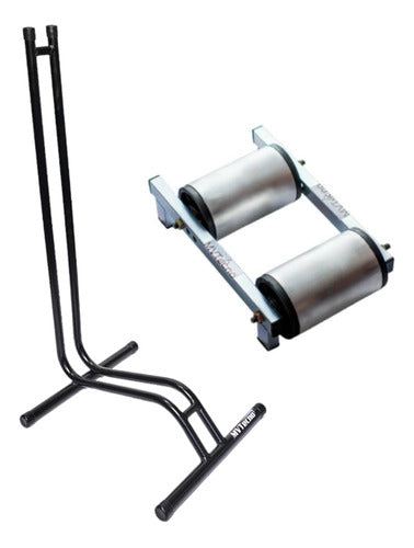 MVT Short Roller Bike Trainer with L-Shaped Stand 0