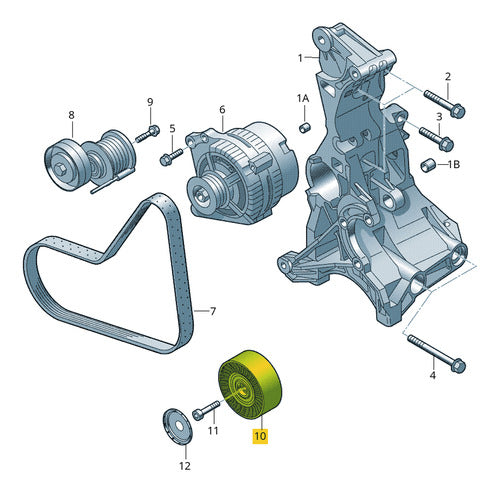 Polea Fija Tensor Poli V Amarok 2.0 Tdi 2