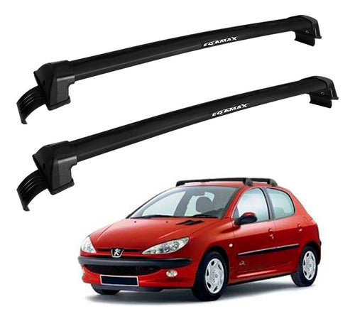 Barras Techo Eqmax New Wave Peugeot 206 4p 1999-2010 Negro 1