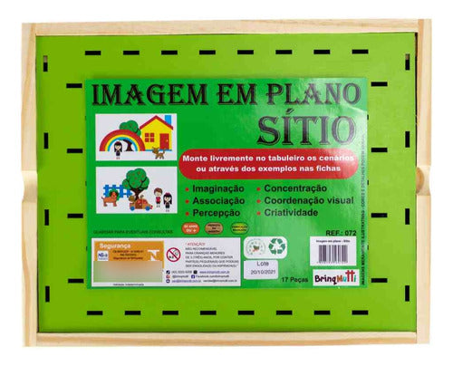 Jogo Imagem Em Plano - Sítio - Madeira - Brinqmutti 2