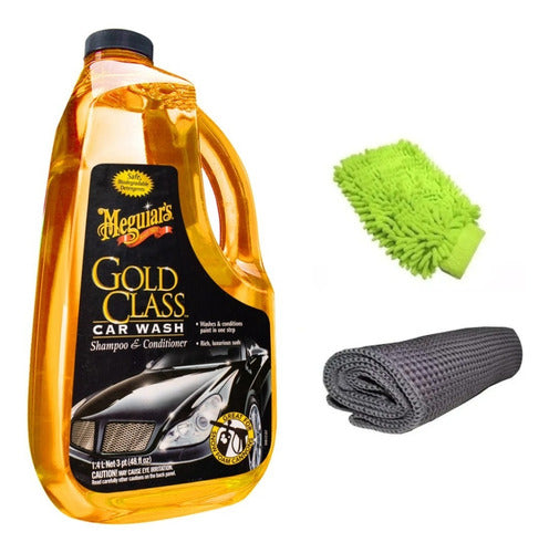 Meguiar's Gold Class Washing Kit: Shampoo + Wash Mitt + Microfiber 0