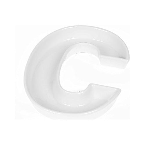 Decorative Ceramic White Plate Letter C 0