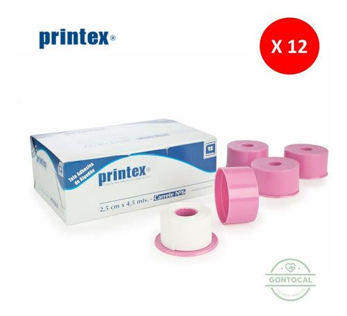 Printex Zinc Oxide Adhesive Tape 2.5 cm x 4.5 mts - Pack of 12 0