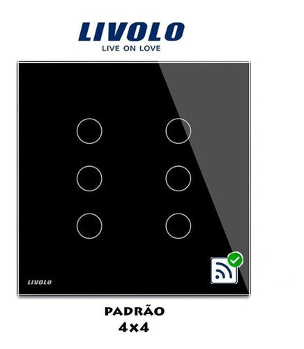 Interruptor Touch Livolo Rf 6 Vias - Entrada Para Controle 0