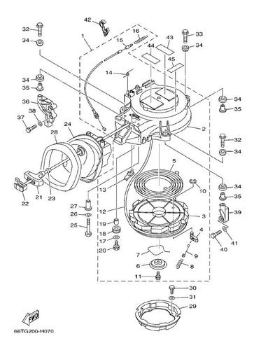 Resorte De Cable Traba Piolero Original De Motor Yamaha 40hp 1