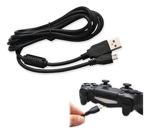 Cable Usb Reforzado Con Filtro Ficha Micro Usb V8 Ideal Ps4 4