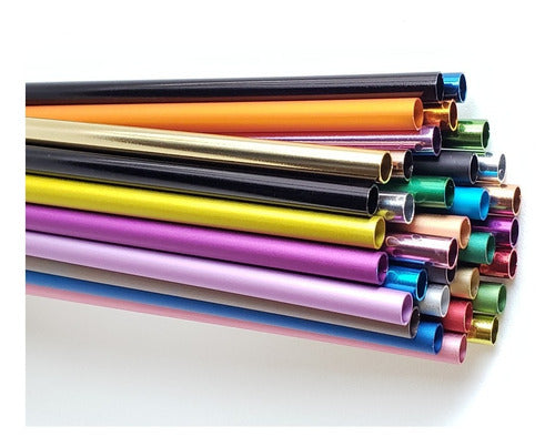 Reusable Anodized Aluminum Straws Set of 20 Assorted Colors 1