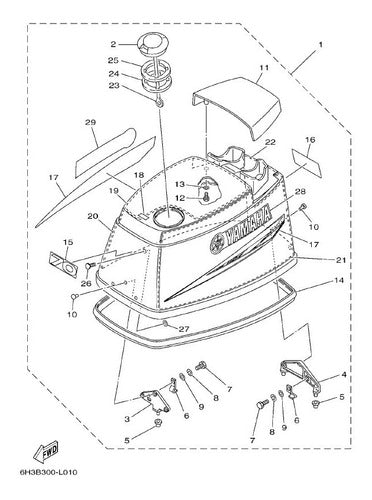 Tapa De Aceite De Carcasa Original De Motores Yamaha 50hp 2t 3