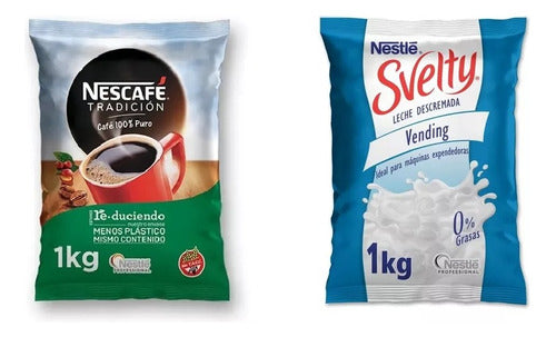 Pack Nescafe Cafe Tradicion Y Leche En Polvo Svelty X 1 Kg 0