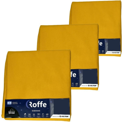 Pack of 3 Adjustable Queen Size Sheets 220 X 240 Cm - Roffe 32