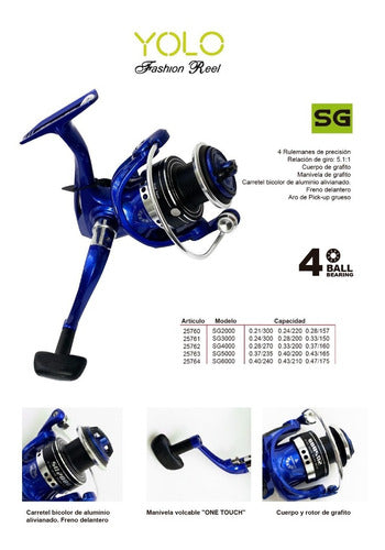 Yolo SG3000 Spinning Reel with Front Drag and 4 Ball Bearings 1