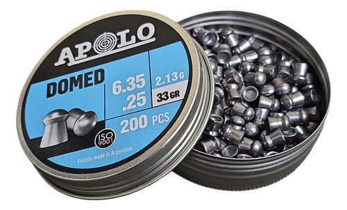 Apolo Balines Domed 6.35mm 2.13g 33 Grains Lata X 200u 0