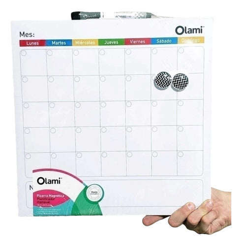 Pizarra Magnetica Planner Mensual 35x35cm Marcador + Imanes 0