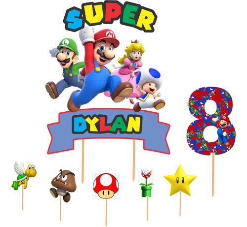 Diseños Fely Adorno Torta Pinche Cake Topper Super Mario Bros 0