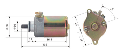 DZE Motor De Arranque Honda Elite 125 2005-2014 5