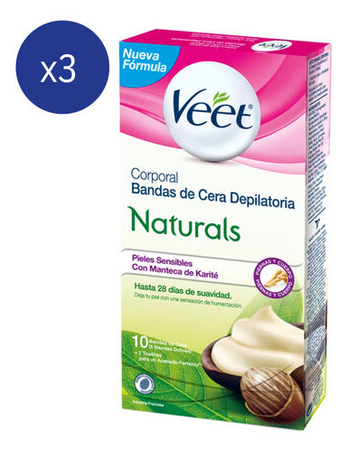 Veet Naturals Body Hair Removal Strip Sensitive Skin 10 U 0