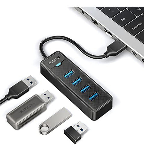 iDsonix Hub USB 3.0 4 Puertos Adaptador Multipuerto 5Gbps Compacto 0