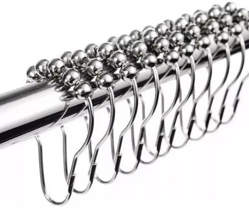 Set of 12 Stainless Steel Silver Shower Curtain Hooks 0