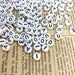 300pcs White Round Vowel Letter Beads A E I O U 7x4mm 2