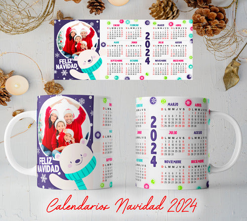 Plantillas Tazas Calendario Navidad Navideños Foto Sublimar 3