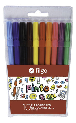 Filgo Markers 2210 Water-Based X10 Colors X18 Blister 0