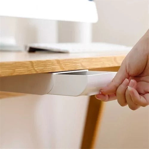 RANDOM Adhesive Invisible Drawer for Desk Office White 0