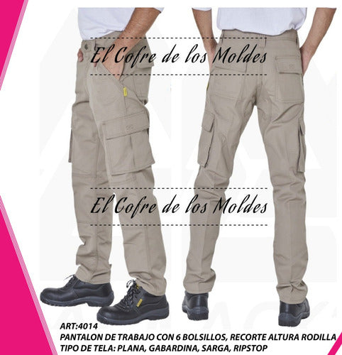 El Cofre De Los Moldes Digital Work Pants Pattern, Size Pack S to 7XL 1