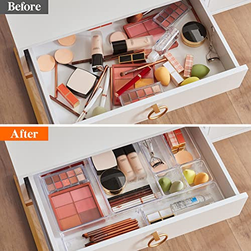 Lifewit Transparent Plastic Drawer Organizer Set 3