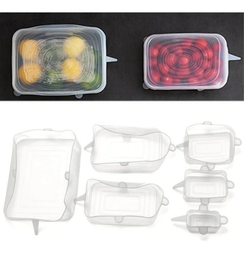 Reusable Adjustable Silicone Square Lids Set of 6 3
