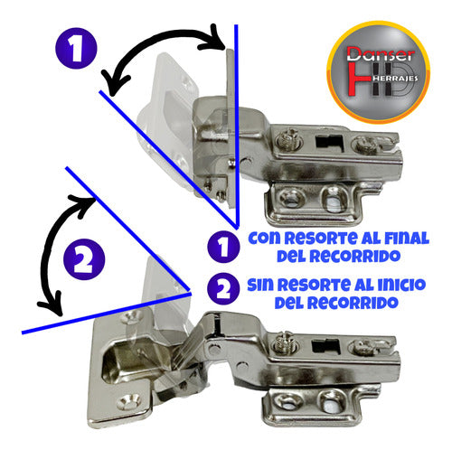 Tarken Bisagra Cazoleta Resorte 35mm Codo 9 De Embutir Mueble X100 4