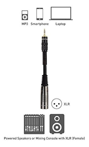 El Cable Es De 3,5 Mm (1/8 Pulgadas) Cable Trs A Xlr (macho 3