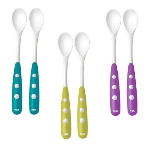 NUK Easy Learning Set of 2 Long Spoons + 6 Months 1