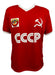 Red CCCP USSR T-shirt with Retro V-Neck 0