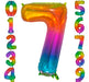 Generic 40cm 16 Inch Rainbow Metallic Number Balloon 7