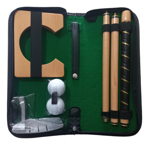 Generic Executive Golfset - Golf Office Set with Eco Leather Case, Wooden Club & 2 Balls 0