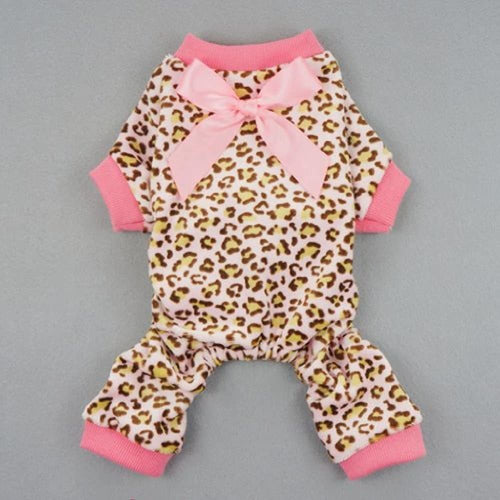 Fitwarm Velvet Dog Jumpsuit with Leopard Print 4