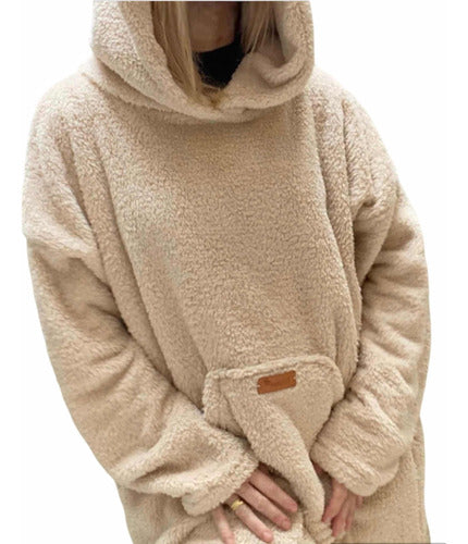 Oversize Lamb Fleece Unisex Hoodie Pajama 18