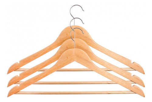 GEXIN Pack of 10 Varnished Wooden Hangers 0